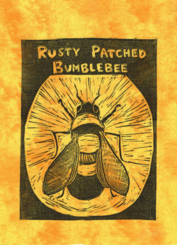 Bumblebee linocut (Endangered Species Flags) Bumblebee linocut (Endangered Species Flags)